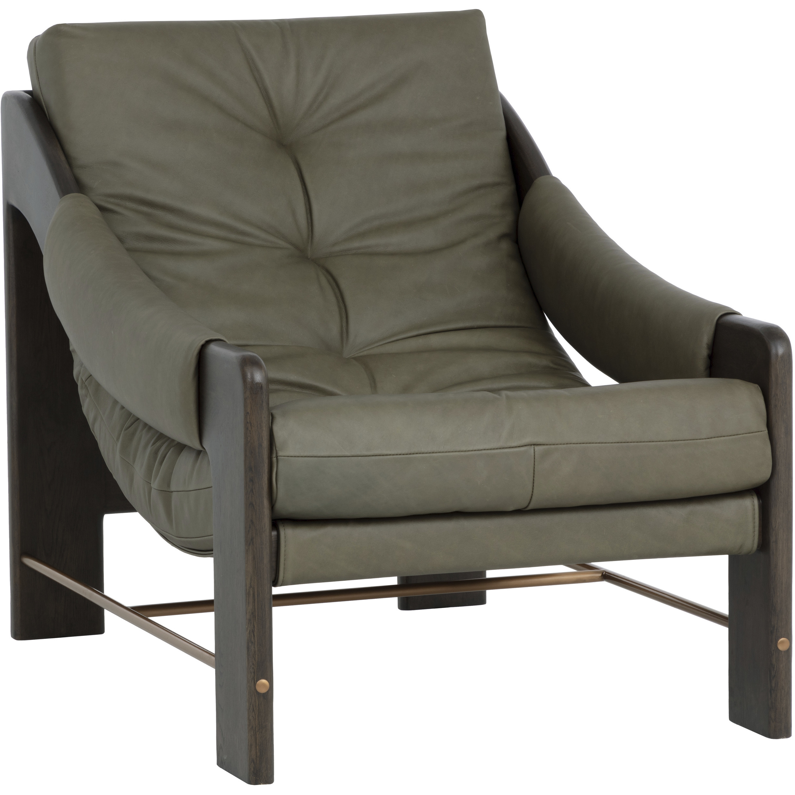 Rafferty Brown / Ludlow Dark Olive Leather Lounge Chair